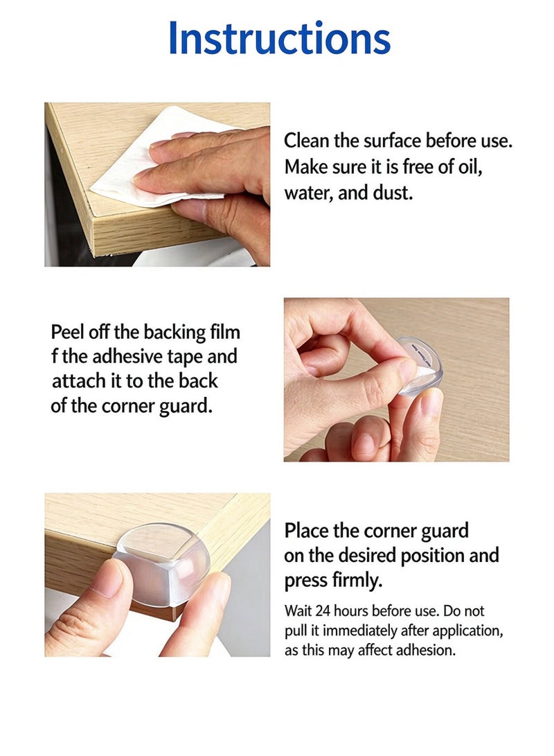 Wish Table Edge Protector, 8 Pcs Transparent Corner Protector, Corner Safety Guards for to Cover Sharp Furniture, Table Edges, Cupboard, Stool Corners - Image 3