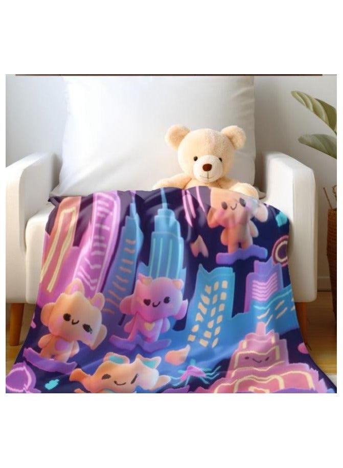 general Baby and children's cartoon flannel thin blanket (warm and comfortable, suitable for sleep, game use) 70cm*100cm - 515 - Image 3