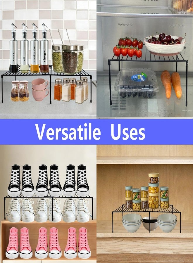 HIEDUYT Expandable Freezer Shelf Organizer (13-22 Inch), Adjustable Kitchen Cabinet Storage Rack with Rustproof Metal Wire, Stackable Spice Rack Shelf for Fridge, Pantry, Cupboard, Countertop Organization - Image 4
