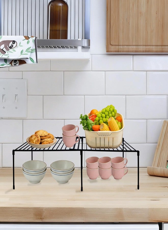 HIEDUYT Expandable Freezer Shelf Organizer (13-22 Inch), Adjustable Kitchen Cabinet Storage Rack with Rustproof Metal Wire, Stackable Spice Rack Shelf for Fridge, Pantry, Cupboard, Countertop Organization - Image 3