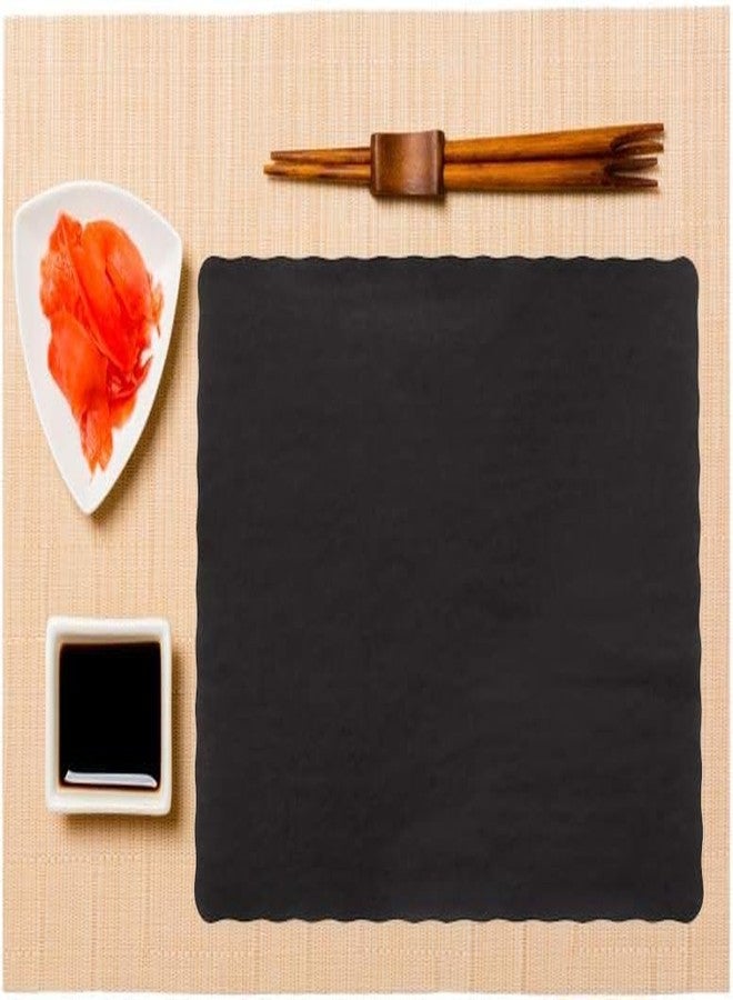 Netko Paper Placemats for Dining Table – Disposable Scalloped Edges Color Table Mats great for Parties and Christmas Table Decorations 10"x14" 50ct ( Black ) - Image 3