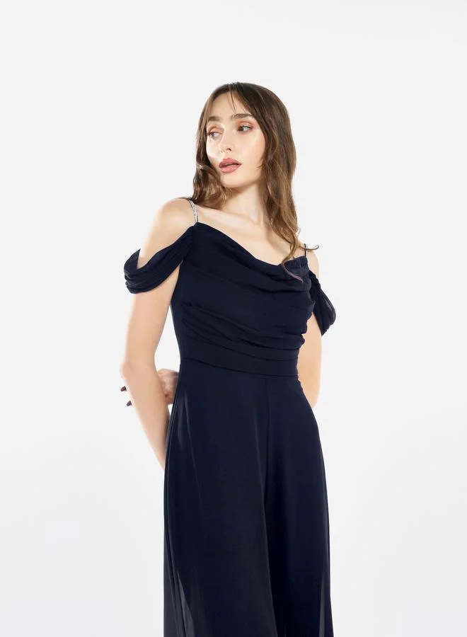 House of Moda Women Draped Cowl Neck Jumpsuit