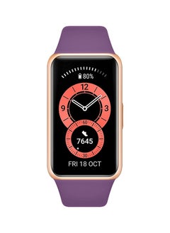 CATANES Huawei Band 6 / Honor Band 6 Fitness Tracker Replacement Silicone Band Adjustable Waterproof Smart Watch Strap with Buckle Purple  - Image 4