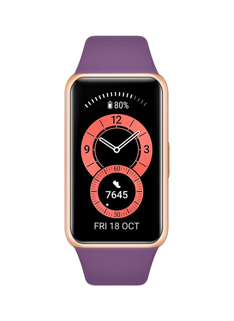 CATANES Huawei Band 6 / Honor Band 6 Fitness Tracker Replacement Silicone Band Adjustable Waterproof Smart Watch Strap with Buckle Purple  - Image 4