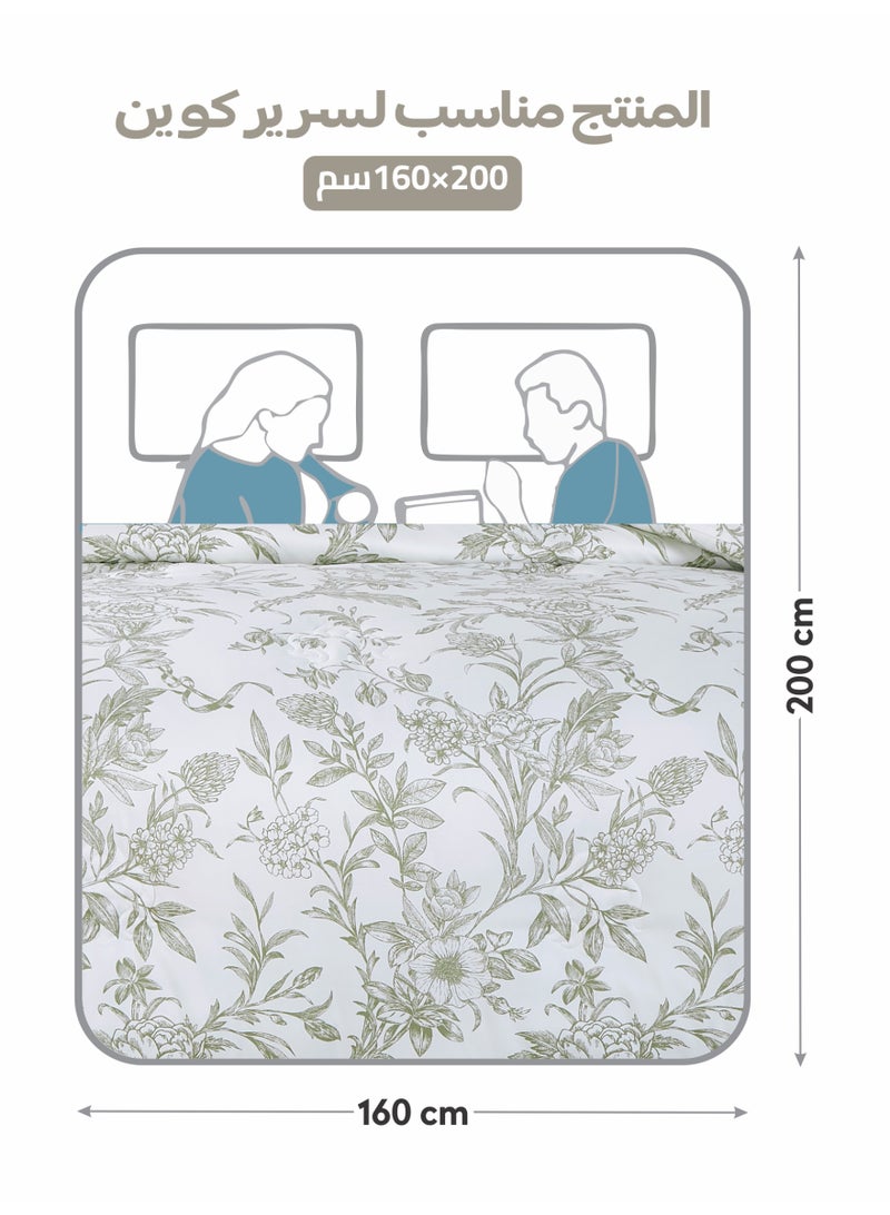 Doona Printed 4-Pcs Queen Comforter Bedding Set Fits 160x200cm -Includes Comforter, Fitted Sheet, Pillow Shams & Pillowcases – Soft Microfiber Fabric with Soft 350 GSm Filling - Image 3