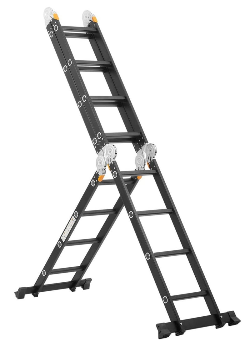 Egardenkart Multi-Purpose Aluminum Folding Ladder - Portable, Adjustable, Safe, and Durable for Home, Work, and Outdoor Use (4x4-4.7mtrs) - Image 3