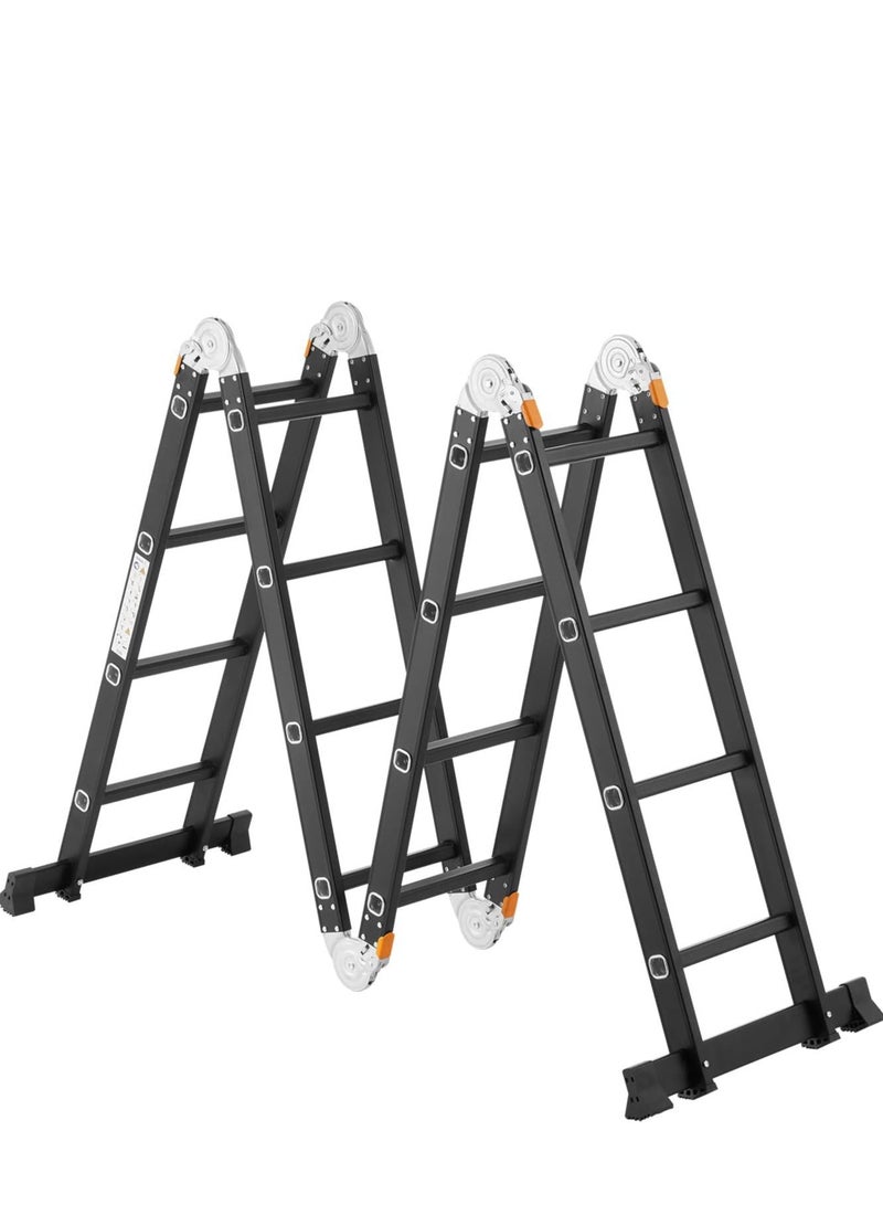 Egardenkart Multi-Purpose Aluminum Folding Ladder - Portable, Adjustable, Safe, and Durable for Home, Work, and Outdoor Use (4x4-4.7mtrs) - Image 4