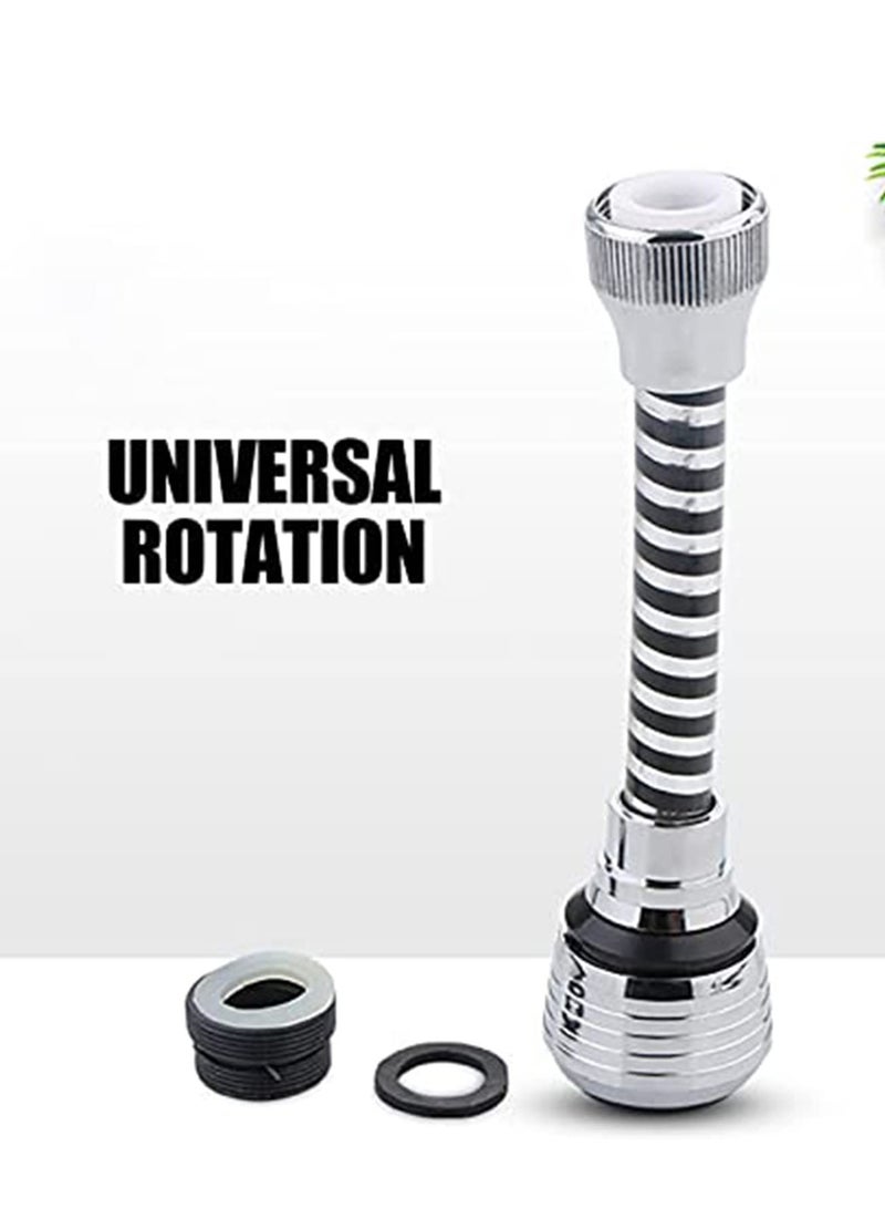 SYOSI Sink Faucet Sprayer 360° Rotatable Anti Splash Faucet Nozzle Head with Hose Tap Booster and Water Saving Kitchen Faucet Sprayer Head Replacement ABS Polished Chrome for Cold Hot Water  - Image 2