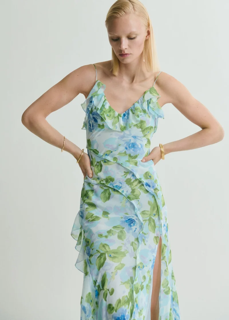 MANGO Floral Print Maxi Dress