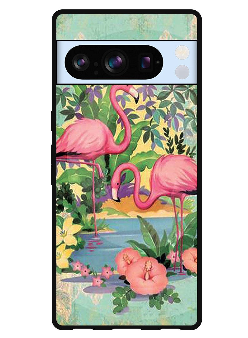 Theodor Protective Case Anti Scratch Shock Proof Bumper Cover For Google Pixel 8 Pro Pink Flamingoes - Image 1