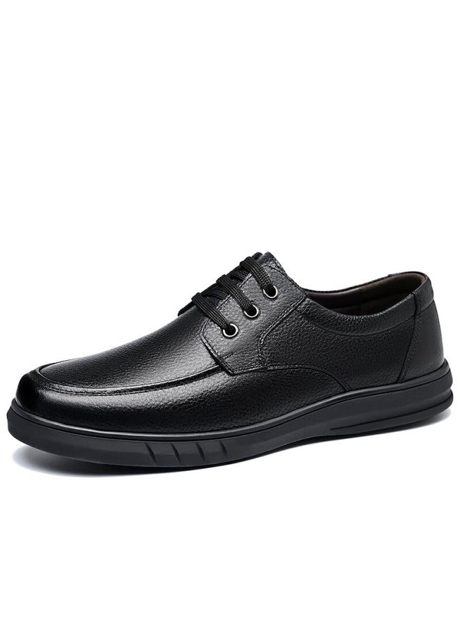 Egchi Men's Leather Shoes, Business Casual Formal Shoes, Top-grain Leather, Wear-resistant, Breathable, Round Toe Shoes, J6627 Lace-up Style, Size 41 - Image 5