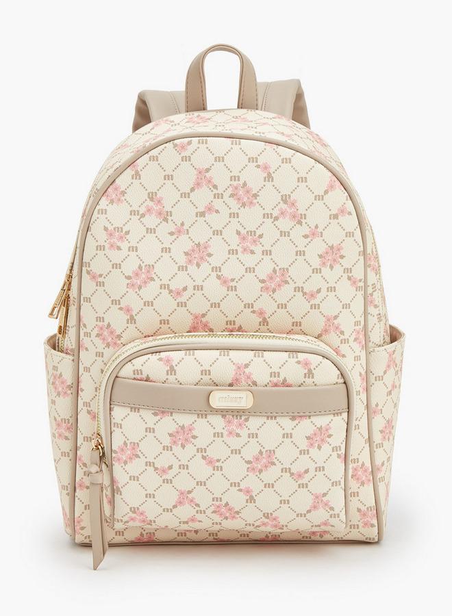 MISSY Floral Monogram Print Backpack - Image 1