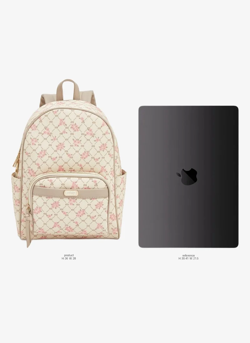 Missy Floral Monogram Print Backpack