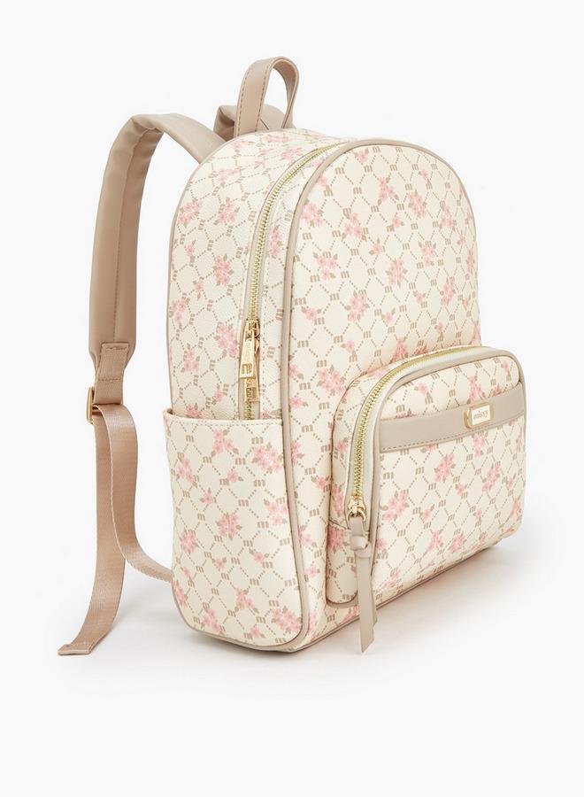 MISSY Floral Monogram Print Backpack - Image 3