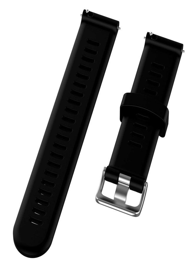 AWADUO For Garmin Forerunner 645 Replacement Band, 20mm Replacement Silicone Wrist Band Strap For Garmin Forerunner 645/245 Music (Silicone Black) - Image 3