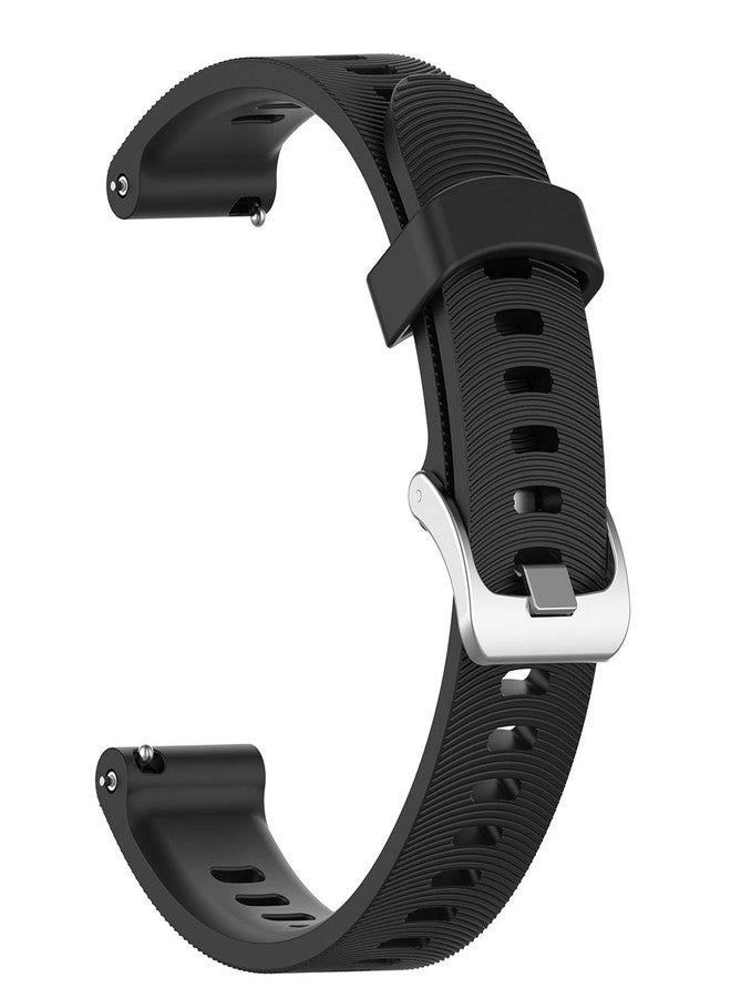 AWADUO For Garmin Forerunner 645 Replacement Band, 20mm Replacement Silicone Wrist Band Strap For Garmin Forerunner 645/245 Music (Silicone Black) - Image 1