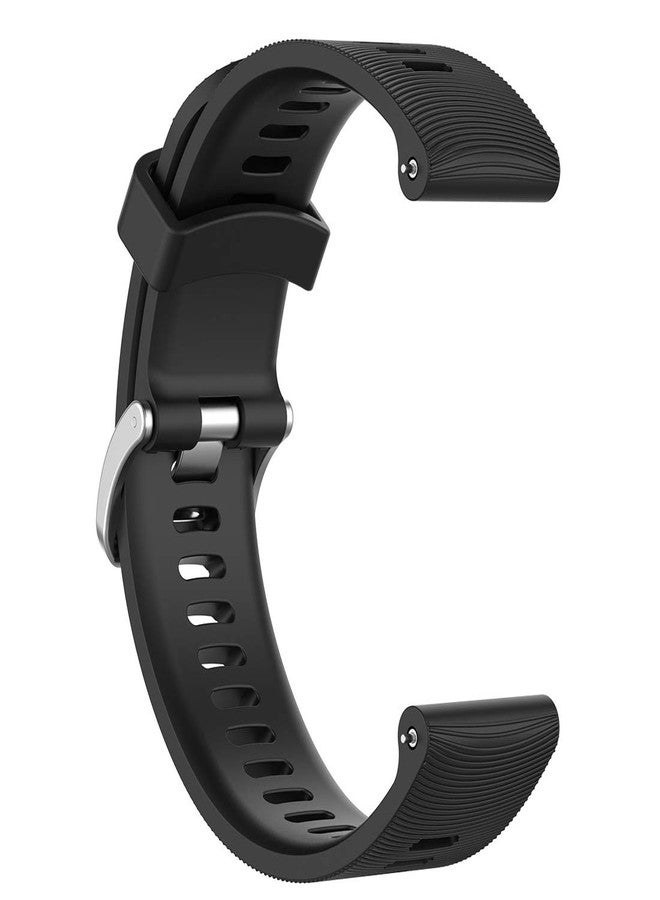 AWADUO For Garmin Forerunner 645 Replacement Band, 20mm Replacement Silicone Wrist Band Strap For Garmin Forerunner 645/245 Music (Silicone Black) - Image 2