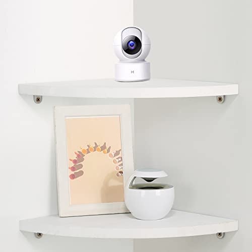 JORIKCHUO 10 inch Corner Wall Shelf Set of 2 Solid Wood Corner Floating Shelves for Wall Round End Wall Mounted Floating Shelf for Bedroom Living Room and Kitchen White10 inch - Image 1
