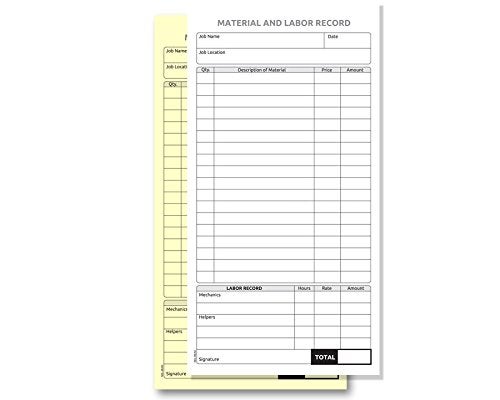 2 Part CarbonLess Material Labor Record Books 5 Books