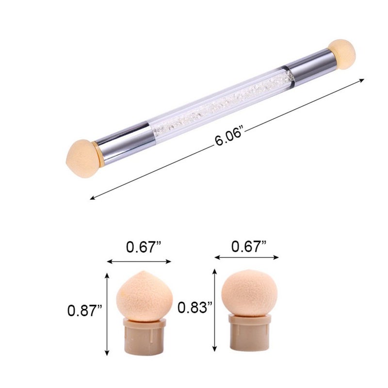 WOKOTO WOKOTO 3Pcs Nail Gradient Sponges Brush Pens Kit With Double Head Nail Sponge Pen Nail Gradient Brushes 3 Different Ombre Brushes For Gel Nails - Image 2