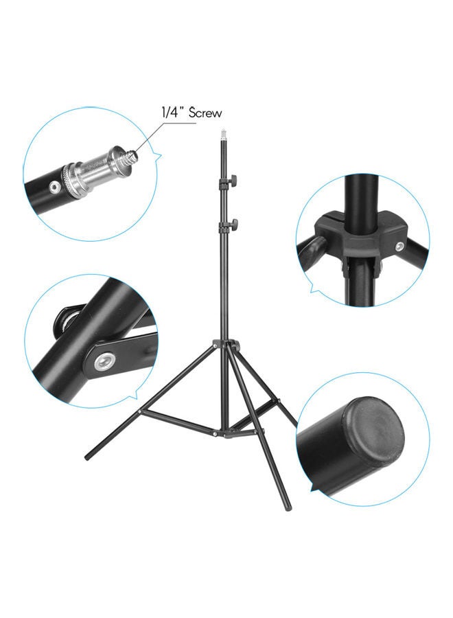 NIBEMINENT Adjustable Metal Tripod Light Stand Bracket 67cm Black  - Image 5