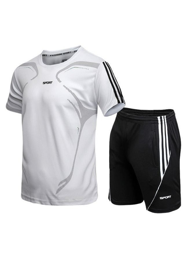 Mei Stylish - Men's Short and T-shirt Tracksuit Sports Suit Activewear Set - Image 1