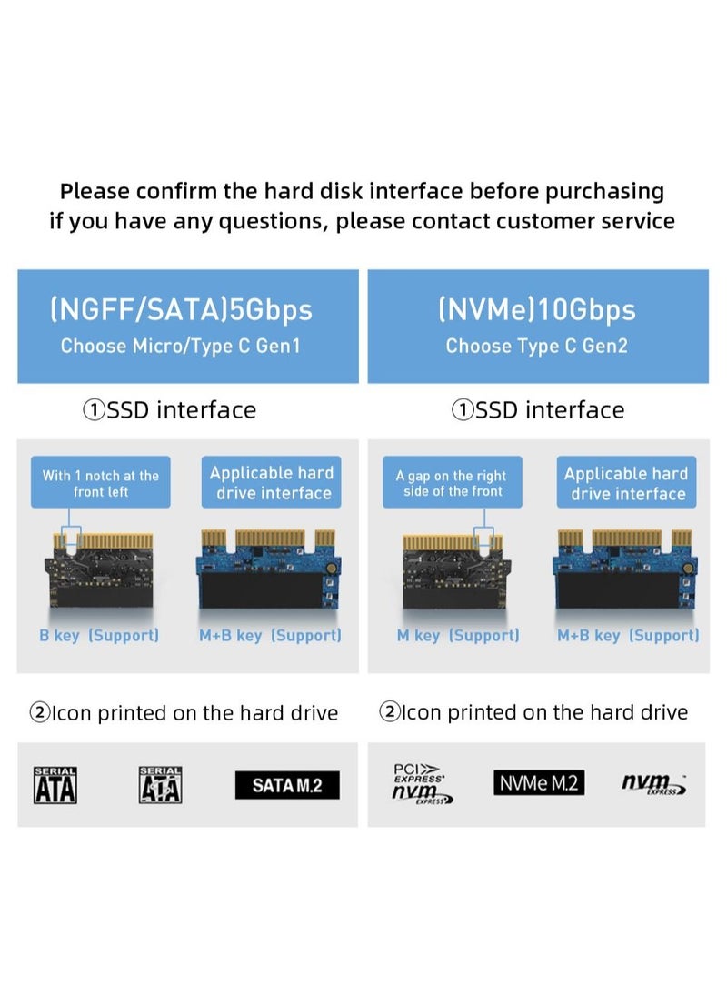 ماركة غير محددة - حاوية SSD من USB 3.1 إلى M.2 NVME PCIe SSD ، جراب محول NVME M-Key إلى النوع C لـ nvme SSD ، صندوق حافظة 10Gbps Gen 2 USB3.1 إلى M.2 SSD - Image 1