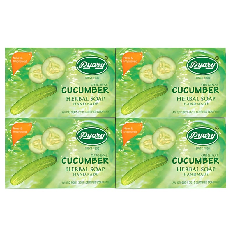 بياري 4 قطع من صابون الخيار عشبي لتفتيح البشرة - Image 1