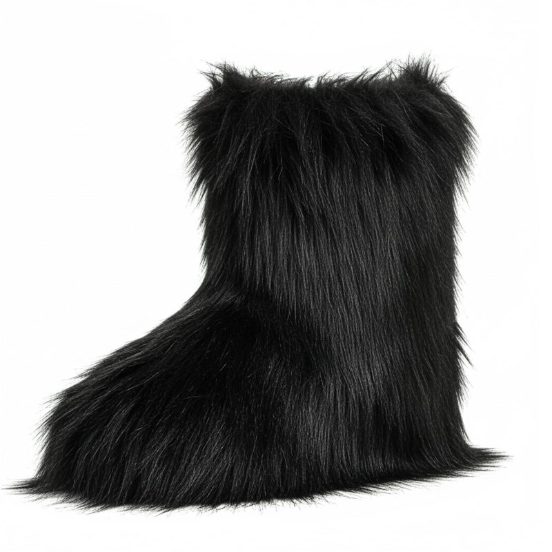 CEPEPRIN Women's Faux Fur Boots Furry Fuzzy Snow Boots Fluffy Winter Boot Warm Comfortable Mid-Calf Boot - Image 3