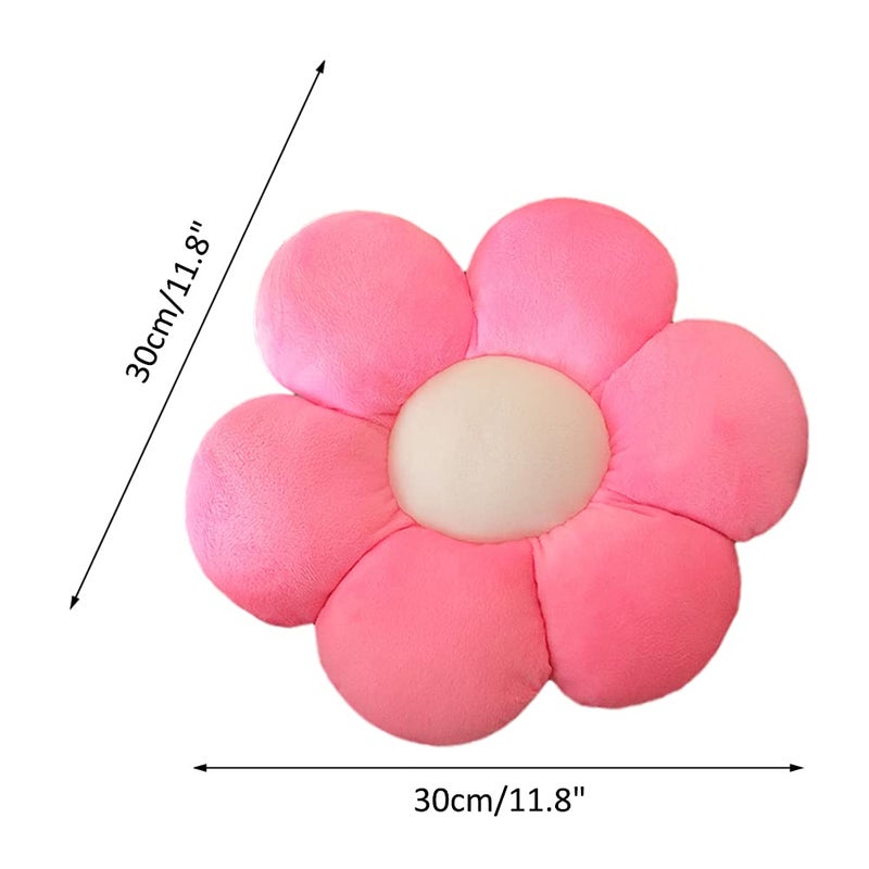 lannery lannery Flower Plush Throw Pillows  Flower Floor Pillow Seating Cushion Toy for Reading  Room  Watching TV (11.8""  Pink-1)  - Image 3