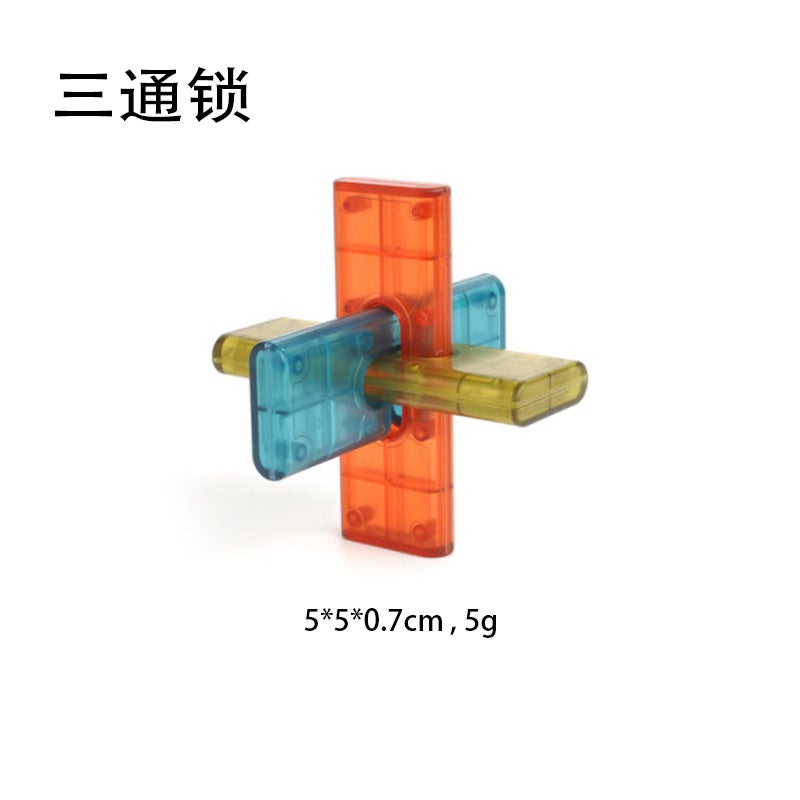 New Luban Lock Transparent Glass Color Series Various Difficulty Puzzle Super Difficult Children'S Puzzle Kongming Lock Toy - Image 1