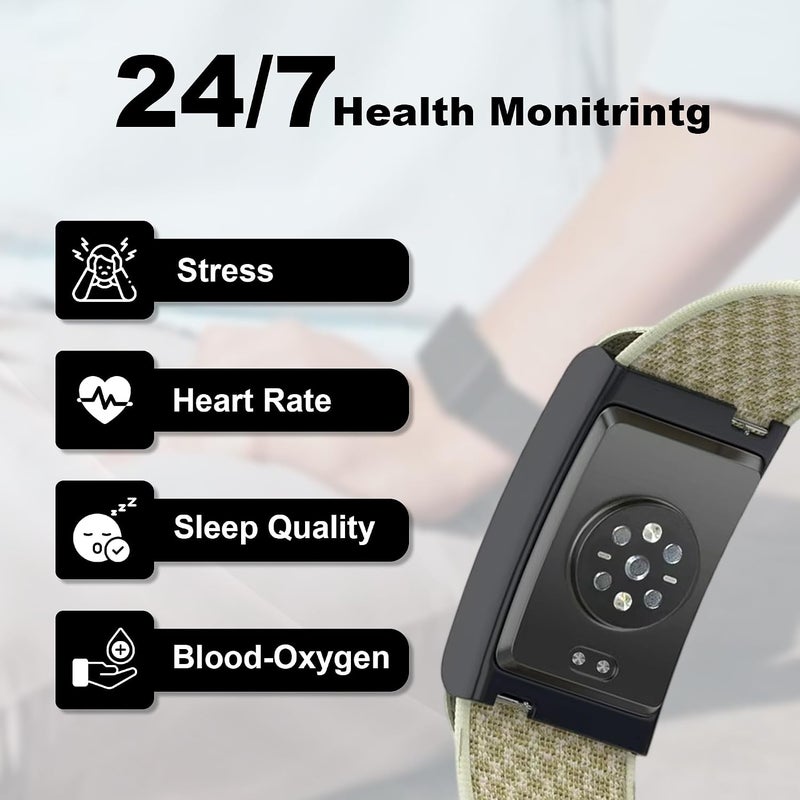 دادو حزام بديل من النايلون ، متوافق مع سوار Amazfit Helio – سوار رياضي قابل للتعديل وجيد التهوية لتتبع اللياقة البدنية، مريح للارتداء طوال اليوم - Image 4