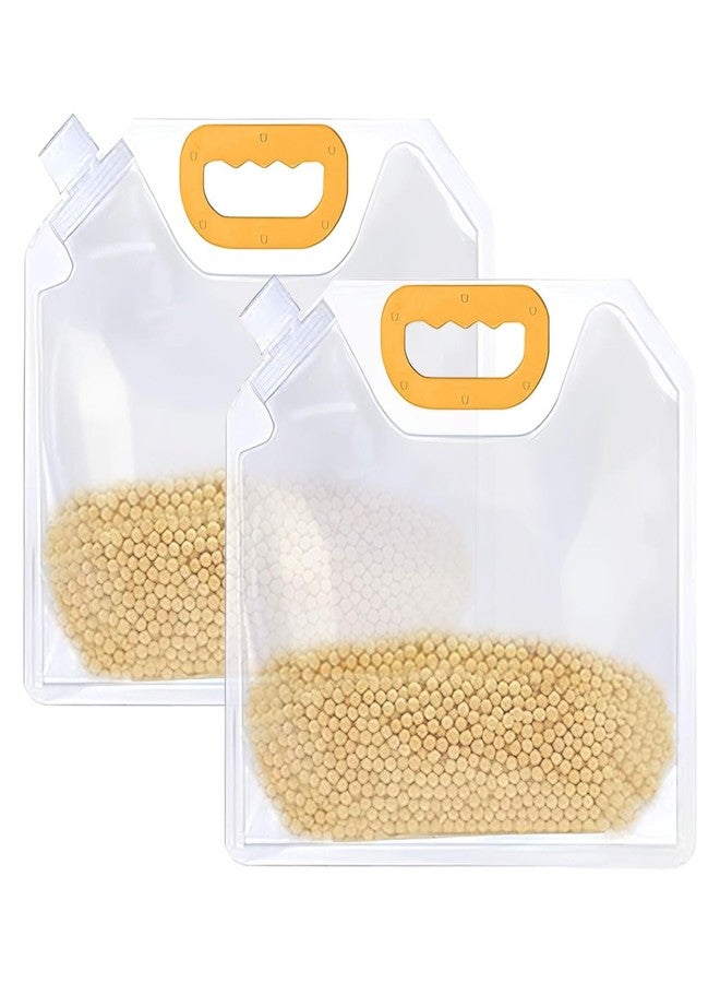 SKY FLEXI PACK 2 Pcs - 2.5 Liter, Multigrain Kitchen Storage Bags, Grain Moisture-Proof Stand Up Pouch With Portable Handle For Long Term Food, Rice, Beans, Candy, Liquid, Tea, Coffee, Sugar Storage - Image 1