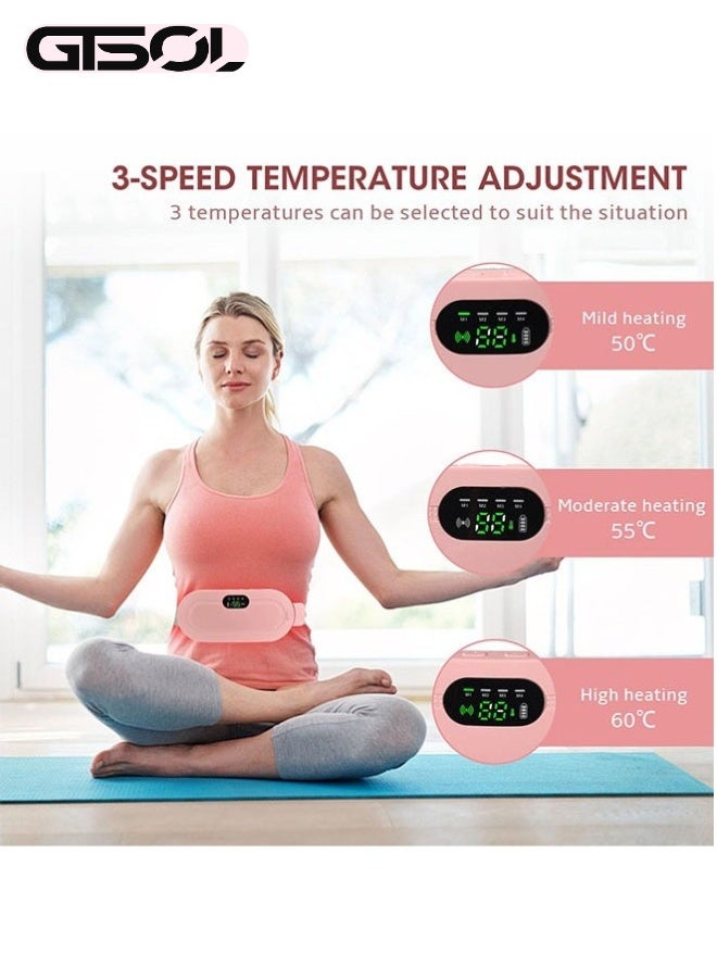 GTSOL Portable Heating Pad for Menstrual Cramp Relief & Muscle Relaxation – USB Rechargeable, Period Heat Belt with 3 Temperature Adjustable and Vibration Modes, Ideal Gift for Women - Image 2