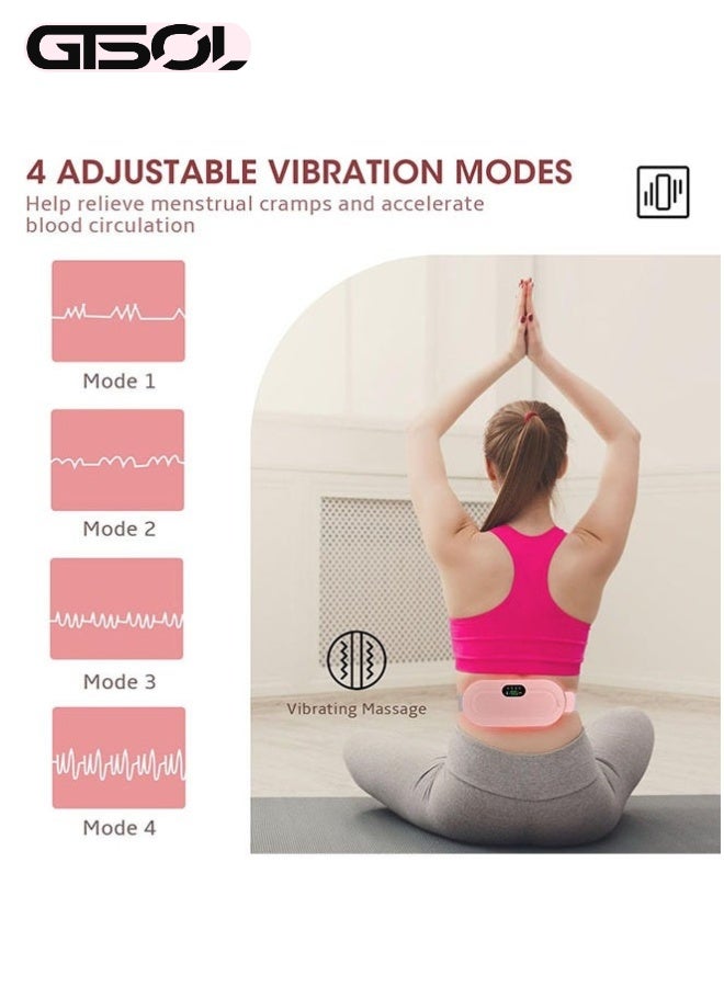 GTSOL Portable Heating Pad for Menstrual Cramp Relief & Muscle Relaxation – USB Rechargeable, Period Heat Belt with 3 Temperature Adjustable and Vibration Modes, Ideal Gift for Women - Image 3