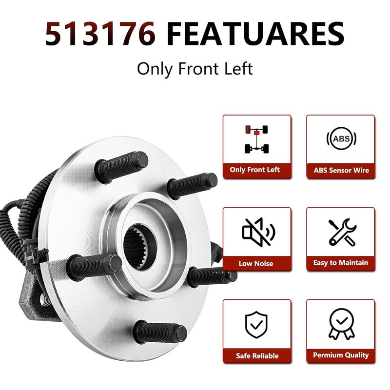 JLEO 513176 Front Left Wheel Hub Bearing Assembly for Jeep Liberty 2002-2007 - Image 4