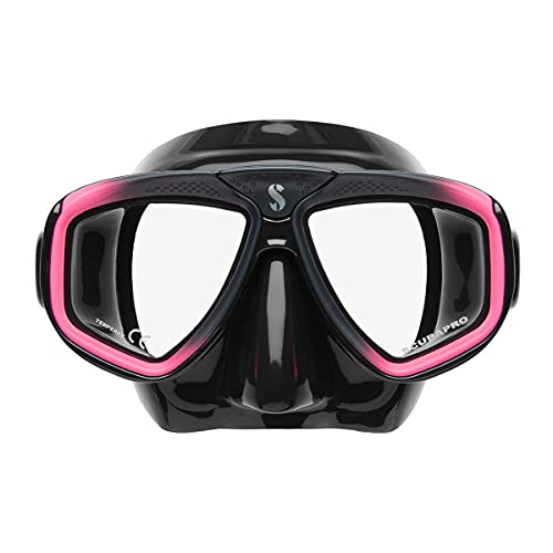 SCUBAPRO Zoom Scuba Mask with Ultra Clear Dual Lens and Lens-Change System for Optical Lenses for Diving, Black/Pink - Image 2