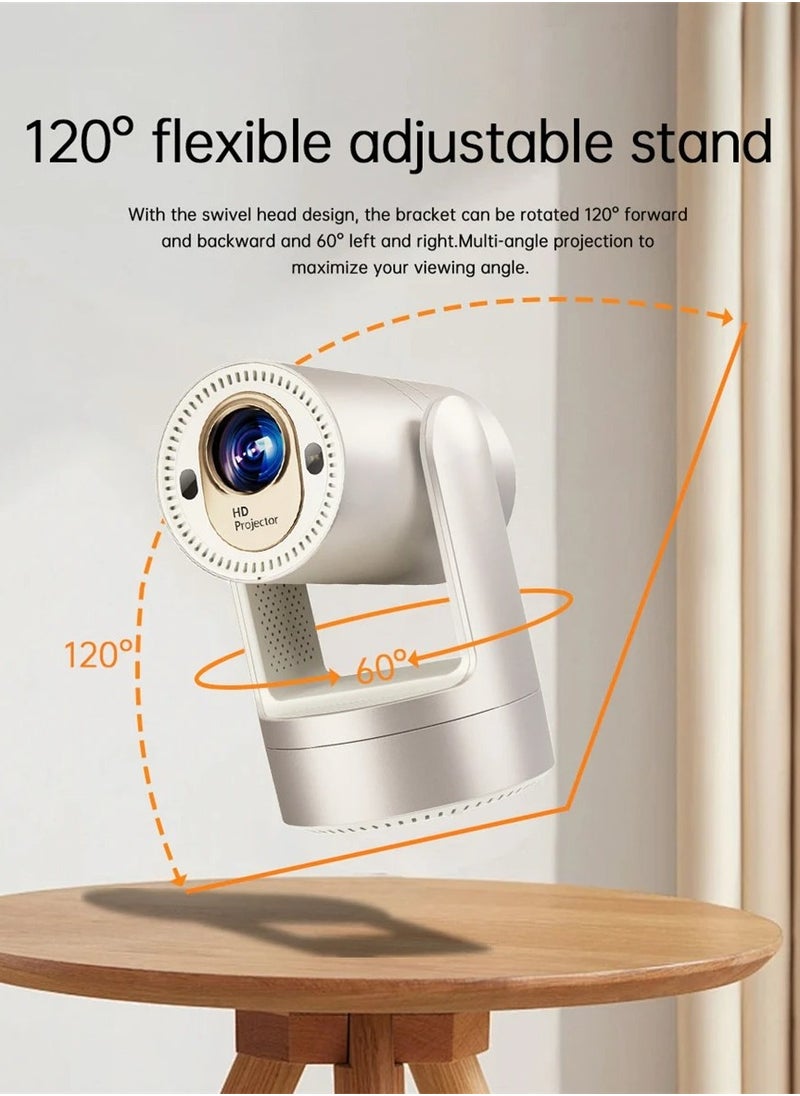 Shopit - Smart Mini Rechargeable Projector, Portable 4K Supported Smart Projector Built-in Battery, WiFi Bluetooth, With Remote For Home Cinema Bedroom Outdoor Movie Projector for Phone/PC/Tablet/PS - Image 1