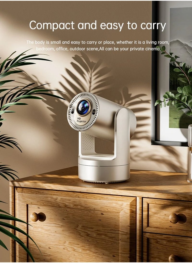 Shopit - Smart Mini Rechargeable Projector, Portable 4K Supported Smart Projector Built-in Battery, WiFi Bluetooth, With Remote For Home Cinema Bedroom Outdoor Movie Projector for Phone/PC/Tablet/PS - Image 1