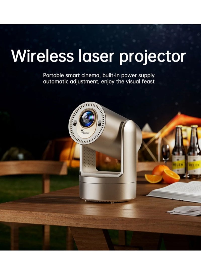 Shopit - Smart Mini Rechargeable Projector, Portable 4K Supported Smart Projector Built-in Battery, WiFi Bluetooth, With Remote For Home Cinema Bedroom Outdoor Movie Projector for Phone/PC/Tablet/PS - Image 1