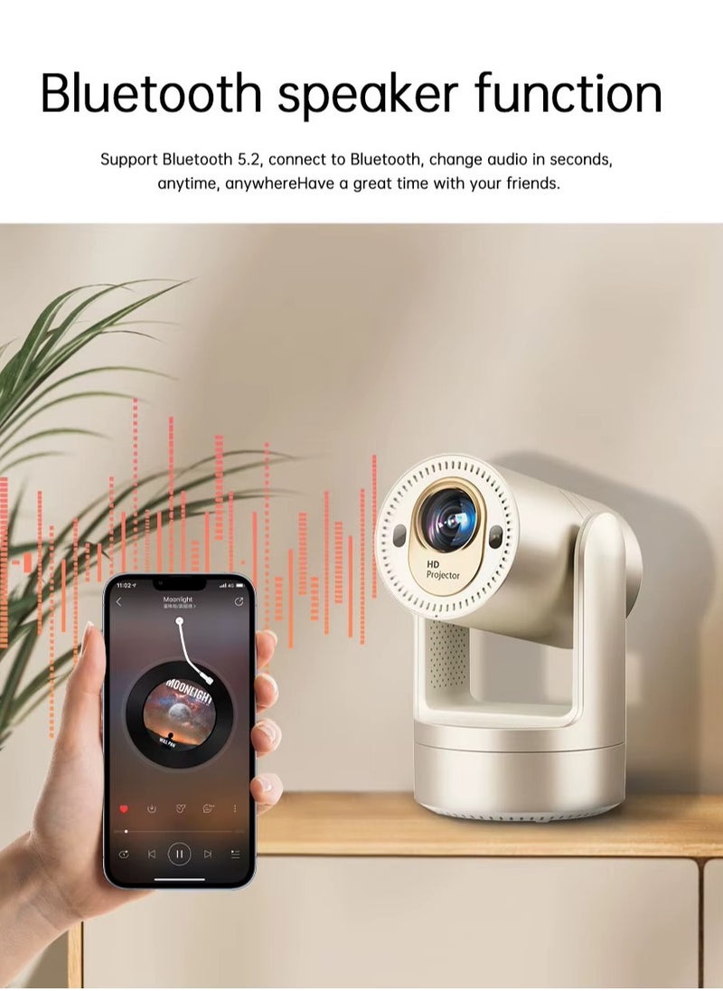 Shopit - Smart Mini Rechargeable Projector, Portable 4K Supported Smart Projector Built-in Battery, WiFi Bluetooth, With Remote For Home Cinema Bedroom Outdoor Movie Projector for Phone/PC/Tablet/PS - Image 1