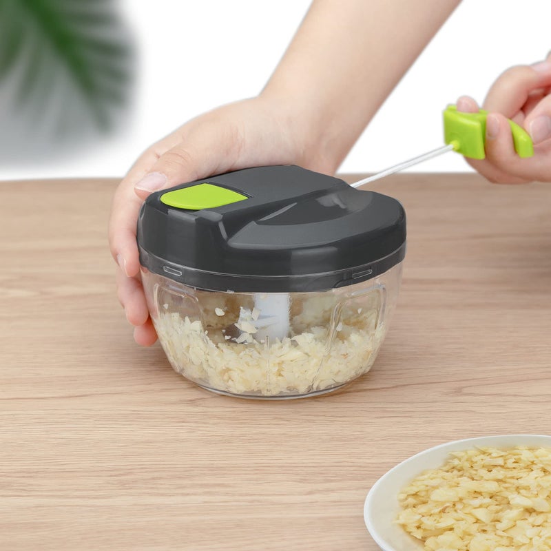 Sifenma Multi-Function Manual Food Chopper & Processors with Handle and Cover,Vegetable Chopper Shredder,Garlic Press,Suitable for Onions Garlic Peppers Carrots Gingers Fruits,Ideal Gift for Kitchen(Green) - Image 2