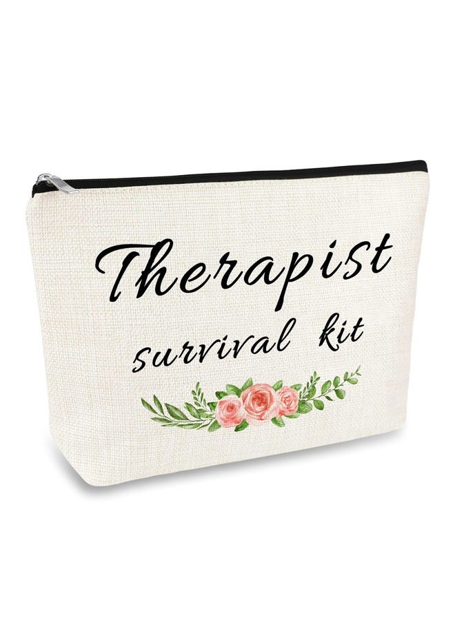 Mikela Therapist Gift Makeup Bag Psychology Gifts Therapist Appreciation Gift Cosmetic Travel Bag Birthday Graduation Gifts for Psychiatrist Therapists School Counselor Mental Health Therapists Makeup Pouch - Image 1