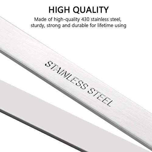 NJ Stainless Steel Tongs and Tweezers Set - 3 Pcs 6.3 Inch, 4.7 Inch Flat and Slant Fish Bone Pliers for Chef Cooking Utensils: 5 Pcs Set - Image 4