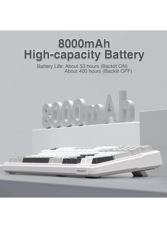 أولا لوحة مفاتيح ميكانيكية لاسلكية F99، لوحة مفاتيح قابلة للتخصيص بثلاثة أوضاع BT5.0/2.4 جيجاهرتز/USB-C قابلة للتبديل السريع، مفاتيح خطية مشحمة مسبقًا، لوحات مفاتيح ألعاب بإضاءة خلفية RGB لأجهزة الكمبيوتر/الأجهزة اللوحية/إكس بوكس/بلاي ستيشن 4/بلاي ستيشن 5 - Image 3