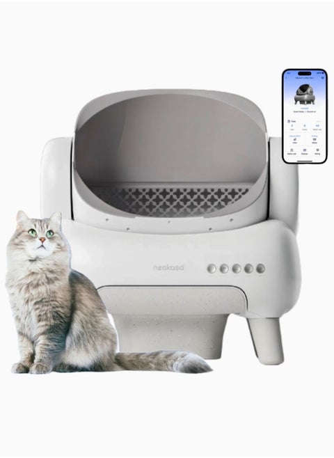 Neakasa⁺ M1 Open-Top Self-Cleaning Smart Cat Litter Box, Automatic Cat Litter Box With APP Control, Odor-Free Waste Disposal Bags & Litter Mat Included. [Full Pack Set + 12 Months International Warranty].
