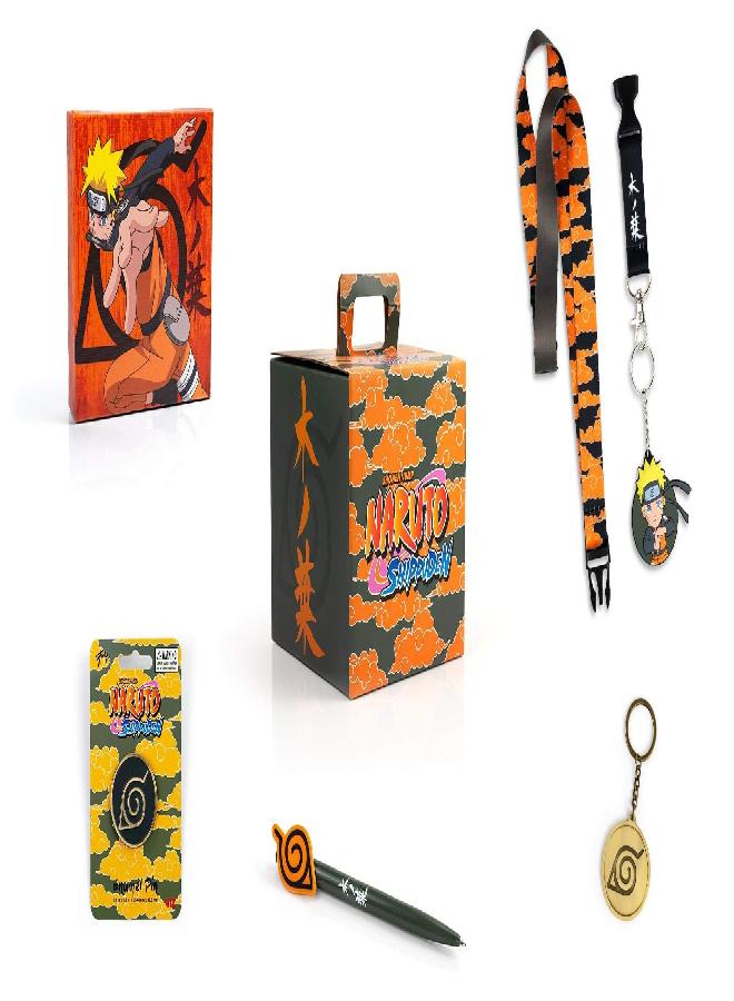 JUST FUNKY Naruto Shippuden Konoha Collectors Looksee Box | Mystery Box Collectors Items | Naruto Toys and Accessories | Fun Geeky Gift Box | 5 Themed Toy Collectibles