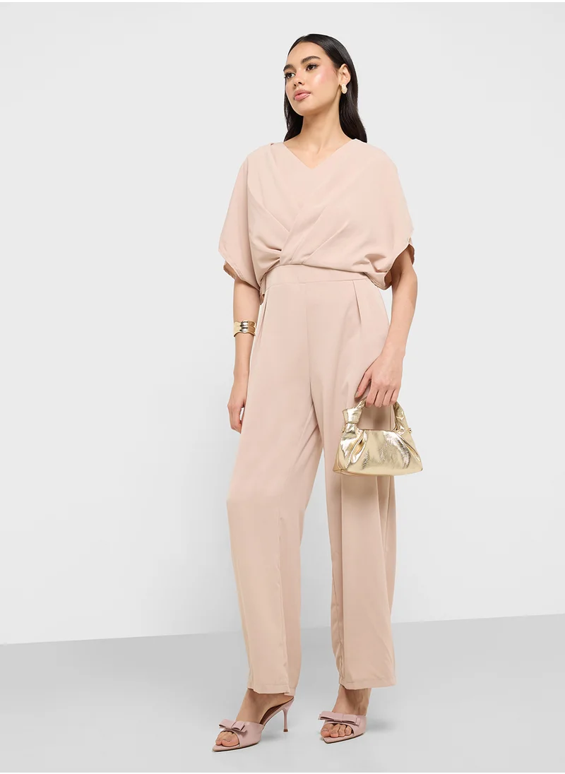جينجر Cowl Neck Tailored Jumpsuit