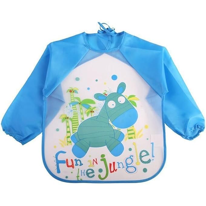 WATERPROOF CHILDREN'S ART APRON, CHILDREN'S PAINTING APRON, LONG SLEEVE APRON (1-4 YEARS, 4 PCS) - Image 1