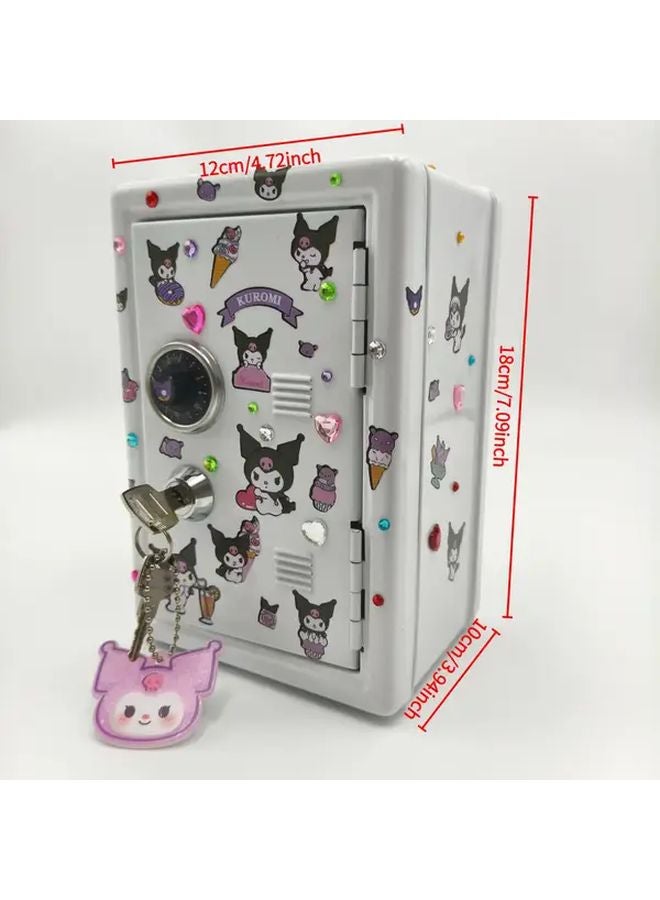 White Pompompurin Sanrio Metal Lockable Money Box Safe With Stickers Gift Cards - Image 5